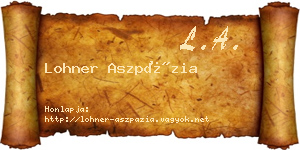 Lohner Aszpázia névjegykártya